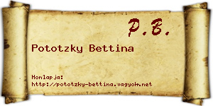 Pototzky Bettina névjegykártya